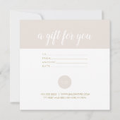 Carte Cadeau Salon Moderne Minimaliste (Dos)