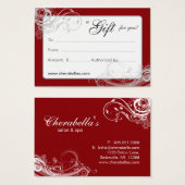 Carte Cadeau Salon Spa Floral Fils Rouge Blanc (Devant & derrière)