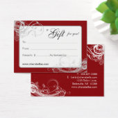 Carte Cadeau Salon Spa Floral Fils Rouge Blanc (Bureau)