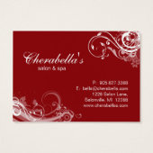 Carte Cadeau Salon Spa Floral Fils Rouge Blanc (Dos)