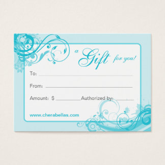 Carte Cadeau Salon Spa Floral Swirls BB