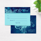 Carte Cadeau Salon Spa Grunge Floral Blue Denim (Bureau)