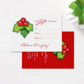 Carte cadeau Salon Spa Xmas Holly (Bureau)