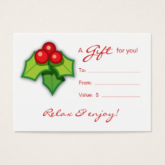 Carte cadeau Salon Spa Xmas Holly