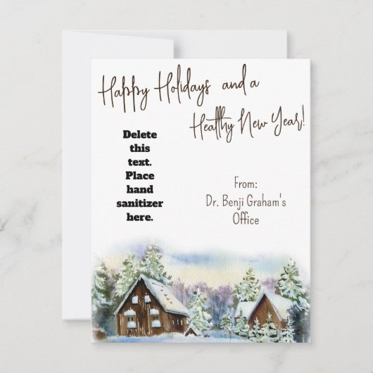 Carte cadeau Sanitizer Hiver Vacances Saines (Devant)