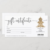 Carte cadeau sapin de Noël parties scintillant (Devant / Derrière)