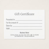 Carte cadeau Silver Ribbon Or moderne Flakes (Dos)