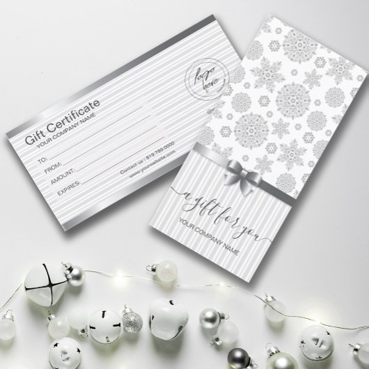 carte cadeau Silver Snowflakes