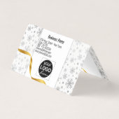 Carte cadeau Silver Snowflakes Modern Gold Ribbon  (Back)