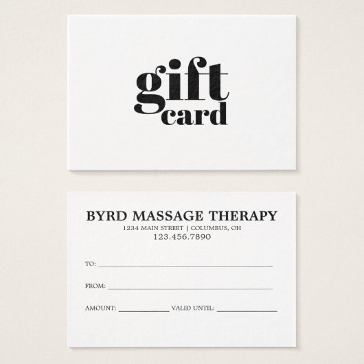 carte cadeau simple (Devant & derrière)