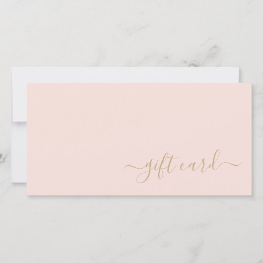 Carte cadeau simple chic Blush Pink Gold Hair Styl (Devant)