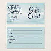 Carte cadeau Simple Elegant Blue Bokeh (Devant & derrière)