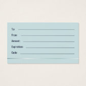 Carte cadeau Simple Elegant Blue Bokeh (Dos)