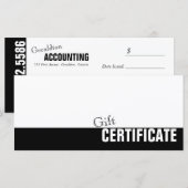 Carte cadeau simple en noir et blanc (Devant / Derrière)