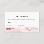 Carte cadeau simple et moderne Blush Pink Agate (Dos)