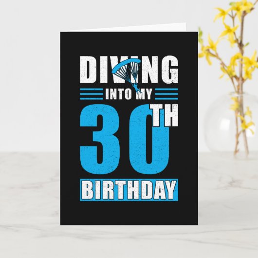 Carte Cadeau Skydiver 30e anniversaire (Fleur jaune)