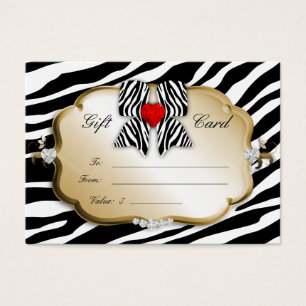 Carte cadeau Spa de salon Valentine Zebra Gold Bla