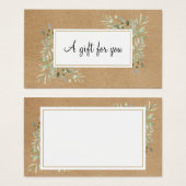 Carte cadeau Spring Feuille Rustic Kraft (Devant & derrière)