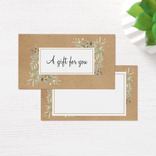 Carte cadeau Spring Feuille Rustic Kraft (Bureau)