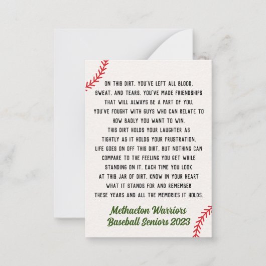 Carte Cadeau Supérieure De Baseball High School (Devant)