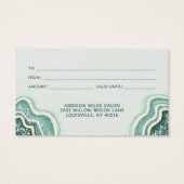 Carte cadeau Teal Luxe Chic Glitter Agate Geode (Dos)