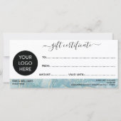 Carte cadeau Turquoise Aqua Modern Ajouter logo (Dos)