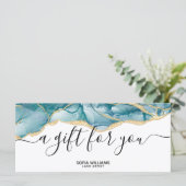 Carte cadeau Turquoise Aqua Modern Ajouter logo (Debout devant)