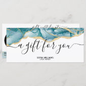 Carte cadeau Turquoise Aqua Modern Ajouter logo (Devant / Derrière)