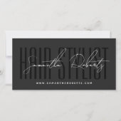 carte cadeau typographie script coiffeur moderne (Devant)