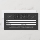 carte cadeau typographie script coiffeur moderne (Dos)