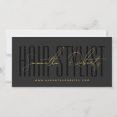carte cadeau typographie script coiffeur moderne (Devant)