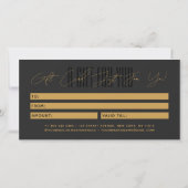 carte cadeau typographie script coiffeur moderne (Dos)