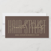 carte cadeau typographie script coiffeur moderne (Devant)
