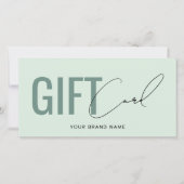 carte cadeau vert clair avec logo moderne professi (Devant)