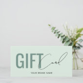 carte cadeau vert clair avec logo moderne professi (Debout devant)