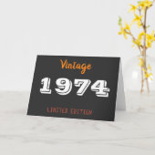 Carte cadeau vintage 1974 - Edition limitée 52e (Fleur jaune)