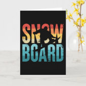 Carte Cadeau vintage Snowboard pour Snowboardeur (Fleur jaune)