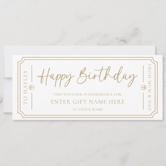 Carte cadeau White Happy Birthday (Devant)