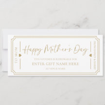 Carte cadeau White Happy Mother's Day