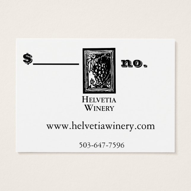 Carte cadeau Winery prendre 2 (Dos)