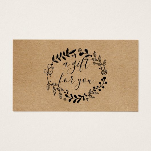 Carte cadeau Woodland Garland Rustic Kraft (Devant)