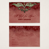 Carte cadeau Xmas Elegant Architecture verte rouge (Devant & derrière)