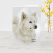 Carte Cadeaux américains d'art de chien esquimau (Fleur jaune)