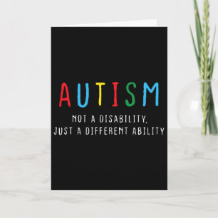 Carte Cadeaux autistes enfants adulte capacité différent