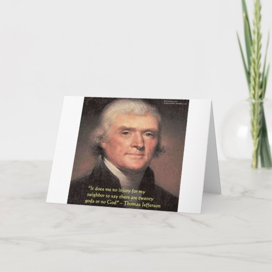 Carte Cadeaux avec citation de Thomas Jefferson "Religio (Devant)