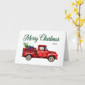 Carte Cadeaux classiques de Camion Rouge Joyeux Noël Ann (Fleur jaune)