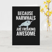 Carte Cadeaux Cute Narwhal | Narwhal Lover Amour Narwhal (Fleur jaune)
