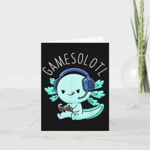 Carte Cadeaux d'animé de joueur de Axolotl Kawaii garçon