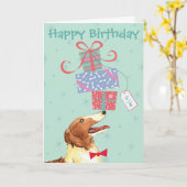 Carte Cadeaux d'anniversaire Borzoi (Fleur jaune)