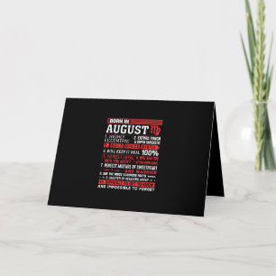 Carte Cadeaux d'anniversaire d'août - Née en août Vierge